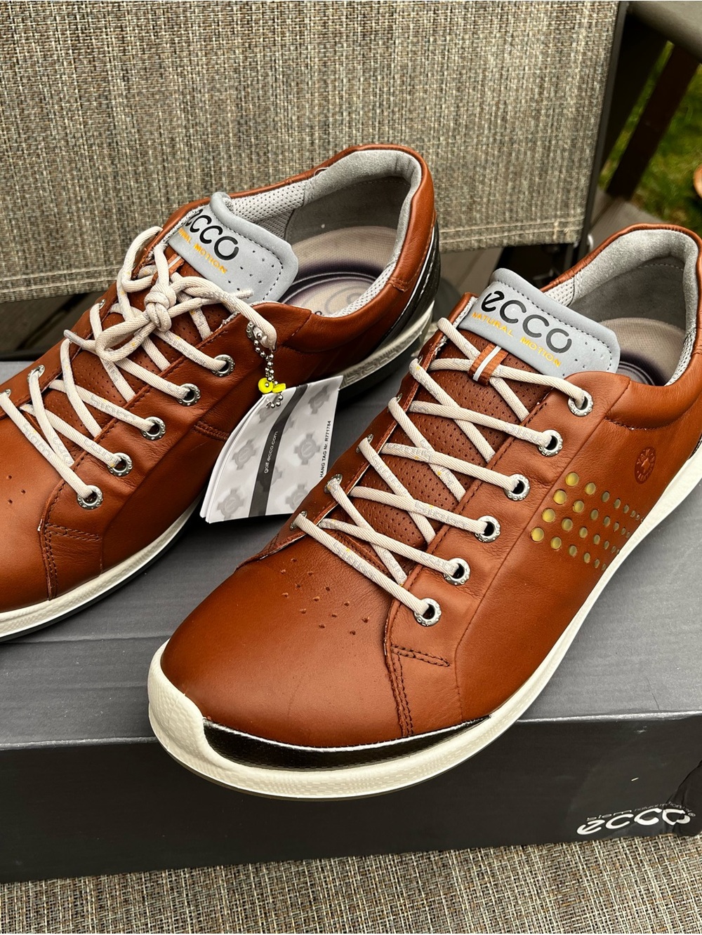ECCO Biom Hybrid 2 Golf Shoes Men’s EU 45/US 11-11.5 NIB Yak Leather Hydromax - Picture 8 of 14